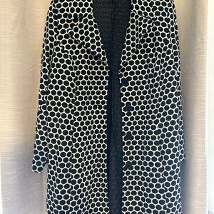 Chic Black and White Polka Dot Coat